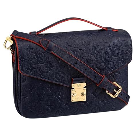 louis vuitton bag navy blue with red